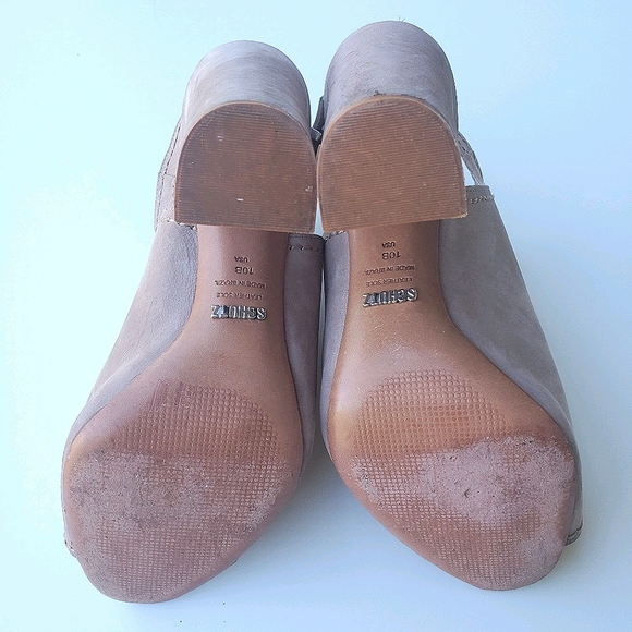 Schutz Hermina Peep Toe Nubuck Bootie - Picture 6 of 6